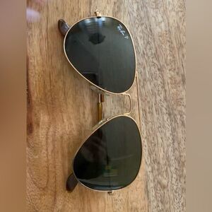 Ray-Ban Black Lens Gold Frame Sunglasses